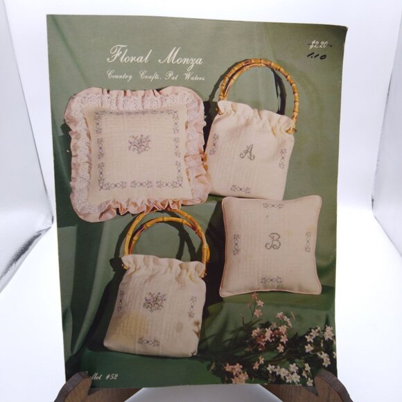Vintage Cross Stitch Patterns, Floral Monza by Pat Waters, Country Crafts 52 - Picture 1 of 1